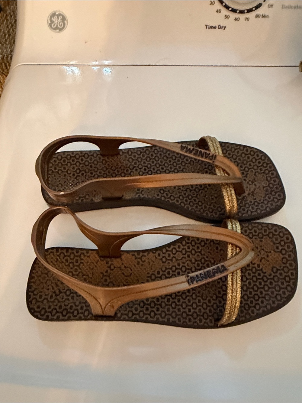 Ipanema Bronze and Gold Women's Thong Sandals
